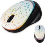 elec Space Bluetooth Wireless Mouse with Starry Sky RGB Backlight& Gradient Breathing Light - Ergonomic Dual Mode Rechargeable Mouse, Type-C Charging - Perfect for Office, Gaming & Travel (White) - Image 2