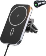 for MagSafe Car Mount Charger with Adapter, 360° Rotation Magnetic Wireless iPhone Car Charger for Air Vent, Compatible with iPhone 17/16/15/14/13/12 Series, Gifts for Husband/Men - Image 2