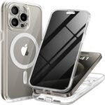 for iPhone 15 Pro Max Case, Compatible with MagSafe, Built-in Privacy Screen Protector and Camera Protection, Anti Spy Full Body Dustproof Shockproof Hard Phone Case 6.7", Clear - Image 2
