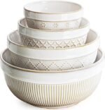 getstar Large Serving Bowls Set of 4, 12/26/42/64 oz Ceramic Stoneware Nesting Bowls Set, Microwave and Dishwasher Safe, Farmhouse Kitchen Versatile Prep Bowls for Fruit Salad Pasta Dessert Cereal - Image 2