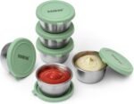 haakaa 6 Pack Salad Dressing Container To Go, 1.18 oz Condiment Containers with Lids, Reusable Stainless Steel Sauce Cups, Dip & Dash Sauce Cup Set for Lunch, Bento Boxes, Meal Prep & Travel - Image 2
