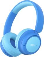 iClever BTH22 Kids Bluetooth Headphones, 60H Play Time, USB C Fast Charging, Bluetooth 5.4, AUX Cord,Safe Volume 74/85 dBA,Toddler Headphones for iPad/Tablet/Travel/School, Blue - Image 2
