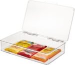iDesign Kitchen Binz BPA-Free Plastic Stackable Organizer Box with Lid - 7.26" x 10.75" x 2.37", Clear - Image 2