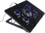 iMBAPrice Black Laptop Cooling Pad, Laptop Cooler with 5 Blue Quiet Fans for 12"-17" Notebook Computer PC Gaming Laptop Fan, Height Adjustable Laptop Cooling Stand Laptop Accessories, 1-Pack - Image 2