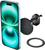 iOttie iTap 3 Magnetic Air Vent Car Mount Phone Holder with Magnetic Ring Adapter. Compatible with iPhone, Samsung Galaxy, Google Pixel, Huawei, LG, and All Qi Compatible Smartphones - Image 2