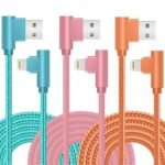iPhone Charger, 3 Pack 10FT 90 Degree Charging Cable MFi Certified USB Lightning Cable Nylon Braided Fast Charging Cord Compatible for iPhone 14/13/12/11/X/Max/8/7/6/6S/5/5S/SE/Plus/iPad (10FT) - Image 2