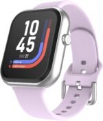 iTouch AIR 5 Smartwatch - 1.85" AMOLED Display, Bluetooth Calling, 100+ Sports Modes, Heart Rate, SpO2, Sleep & Stress Tracking, IP68, 7-Day Battery Life (Silver Case w/Lavander Silicone Band) - Image 2