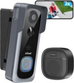 ieGeek 2K Wireless Doorbell Camera No Subscription with 145° Adjustable Angle Mount, Smart Video Doorbell with Chime, Motion Detection, 2-Way Talk Voice Changer, Works with Alexa, Only 2.4Ghz WiFi - Image 2