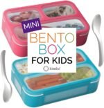 kinsho Snack Container - Small Bento Lunch Box for Kids Girls Boys Toddlers | MINI Leak-proof Boxes, Baby Bentobox for Daycare, Portion Containers, BPA-Free Pink and Blue Set of 2 - Image 2