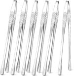 meekoo 6 Pcs 11 Inches Stainless Steel Korean BBQ Grill Tongs Japanese Barbecue Tongs for Cooking Portable Kitchenware Home Outdoor Steak Salad Food - Image 2