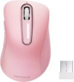 memzuoix 2.4G Wireless Mouse, 1400 DPI Mobile Optical Cordless Mouse with USB Receiver, Portable Computer Mice for Laptop, PC, Desktop, MacBook, 5 Buttons (Pink) - Image 2