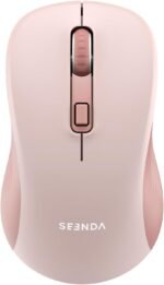 seenda Bluetooth Wireless Mouse, Bluetooth & 2.4G USB Dual Mode, Quiet Clicks, Smooth Tracking, 3-Level Adjustable 1600 DPI,Compact and Portable Mouse for Laptops, Tablets and More-Pink - Image 2