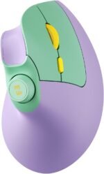 seenda Ergonomic Mouse Wireless, MOU-302 Bluetooth Vertical Mouse Rechargeable, Ergo Optical Mice with 1000/1600/2400 DPI, Volume Knob, 3 Multi-Device Connectivity for Computer/PC/Laptop/Mac, Purple - Image 2