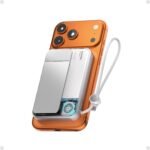 sharge ICEMAG 3 MagSafe Portable Charger, Qi2 25W Magnetic Power Bank 10000mAh with 35W Built-in Cable, Active Cooling& Foldable Stand, Transparent Design for iPhone 17/16 Series-White - Image 2