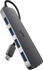 uni USB C to USB Hub Multiport Adapter, Aluminum 4 Ports USB C Splitter for Laptop, Slim Thunderbolt 3/4 Data USB Hub Compatible for MacBook Pro/Air, iPad Pro, Dell, Chromebook | Keyboard, Mouse, HDD - Image 2