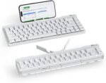 RK ROYAL KLUDGE F68 60% Foldable Low Profile Mechanical Keyboard, Wireless Mechanical Keyboard with Aluminum Body, Built-in Stand Holder, White Backlit, 68 Keys, Quiet Red Switch - Image 7