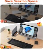 JCZT Vertical Laptop Stand, Walnut Dual Laptop Holder with Adjustable Aluminum Alloy Base Laptop Stand Compatible with All MacBok/Surface/Samsung/HP/Dell/Chrome Book (Silver) - Image 3