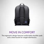 Alienware 16 Backpack - AW5625P - 21L Capacity, 3D Breathable mesh, Magnetic pocket organizers, RFID safe pocket, Weather resistant, 3D Iridescent reflective Alienware logo - Alienware Black - Image 4