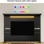 EUREKA ERGONOMIC Pegboard with Dual Monitor Stand,Steel Pegboard for Desk,Computer Accessories for Office, Privacy Panel for Gaming Desk, 4 Accessories Modular Hanging,43 x 34inch, Black - Image 5