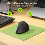 seenda Ergonomic Mouse Wireless, MOU200 Bluetooth Vertical Mouse - 3 Multi-Device Connectivity,1000/1600 /2400 DPI, Ergo Optical Mice for Windows, Mac OS, Computer/PC/Laptop, Black - Image 3