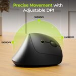 seenda Ergonomic Mouse Wireless, MOU200 Bluetooth Vertical Mouse - 3 Multi-Device Connectivity,1000/1600 /2400 DPI, Ergo Optical Mice for Windows, Mac OS, Computer/PC/Laptop, Black - Image 5