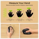 seenda Ergonomic Mouse Wireless, MOU200 Bluetooth Vertical Mouse - 3 Multi-Device Connectivity,1000/1600 /2400 DPI, Ergo Optical Mice for Windows, Mac OS, Computer/PC/Laptop, Black - Image 6