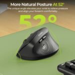 seenda Ergonomic Mouse Wireless, MOU200 Bluetooth Vertical Mouse - 3 Multi-Device Connectivity,1000/1600 /2400 DPI, Ergo Optical Mice for Windows, Mac OS, Computer/PC/Laptop, Black - Image 7