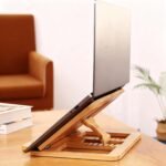 Bamboo Foldable Laptop Stand Holder, 6-Level Adjustable Ergonomic Notebook Riser with Heat Dissipation for 10-17 Inch Laptops, MacBook, Tablet - Image 3