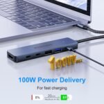 9IN1 USB C Hub for MacBook Pro/Air (M1-M5), KIROSA 4K HDMI Multiport Adapter with 3.5mm Audio, 100W PD, 5Gbps USB 3.0, SD/TF Reader - Compatible with Dell XPS, ThinkPad & USB-C Laptops - Image 5