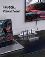 LENTION USB C Hub with 100W Charging, 4K HDMI, Dual Card Reader, USB 3.0 & 2.0 Compatible MacBook Pro, New Mac Air/Surface, Chromebook, More, Stable Driver Adapter (CB-CE18, Space Gray) - Image 3