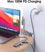 LENTION USB C Hub with 100W Charging, 4K HDMI, Dual Card Reader, USB 3.0 & 2.0 Compatible MacBook Pro, New Mac Air/Surface, Chromebook, More, Stable Driver Adapter (CB-CE18, Space Gray) - Image 4