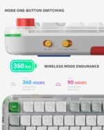 nuphy Kick75 Low Profile Keyboard with Volume Knob,75% Hot Swappable Custom Wireless Mechanical Keyboard,80 Keys RGB Backlit with PBT Keycaps,BT/2.4G/USB-C (Brown Nano Switch) - Image 3