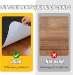 Sycoodeal Office Chair Mat for Hardwood Floor,Office Computer Gaming Chair Mat for Tile Floor,Large Floor Protector Rug,Anti-Slip,Easy to Clean,Pure Black(48"x36") - Image 4