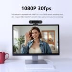 Window Hello Webcam, 1080P 30fps Camera with Noise-reducing Mic, Plug & Play, 90° Wide Angle, Built-in Privacy Cover, 360° Rotation & 90° Tilt, Perfect for Zoom, Google Meet, Microsoft Teams - Image 4