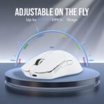 EPOMAKER Click Gaming Mouse Wireless 2.4Ghz/BT/Type-C, 800 to 42,000 DPI Adjustable, 8K Polling Rate, 500mAh, Lightweight Optical Mouse, for PC/Mac/Linux (White) - Image 3