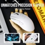 EPOMAKER Click Gaming Mouse Wireless 2.4Ghz/BT/Type-C, 800 to 42,000 DPI Adjustable, 8K Polling Rate, 500mAh, Lightweight Optical Mouse, for PC/Mac/Linux (White) - Image 5