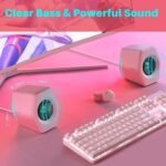 Edifier G2000 32W PC Computer Speakers for Gaming Desktop PC Laptop Mac Computer Woofer Speakers Bluetooth USB 3.5mm AUX Inputs RGB Lights Multimedia Speakers Pink - Image 3