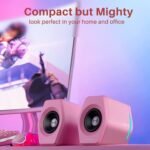 Edifier G2000 32W PC Computer Speakers for Gaming Desktop PC Laptop Mac Computer Woofer Speakers Bluetooth USB 3.5mm AUX Inputs RGB Lights Multimedia Speakers Pink - Image 4