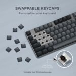 Satechi SM3 Mechanical Keyboard for Mac and Windows, 108 Keys Full Size with White LED Backlit, Wired and Bluetooth for Mac and Windows - Dark Gray/Gray - Image 5