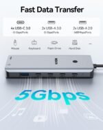 Laptop Docking Station Dual Monitor, USB C Hub with 2 HDMI, RJ45 Ethernet, 5 Gbps USB C/A, 100W PD for Dell/HP/Lenovo - MOKiN - Image 6