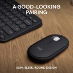 Logitech Pebble 2 Combo, Wireless Keyboard and Mouse, Quiet and Portable, Customizable, Logi Bolt, Bluetooth, Easy-Switch for Windows, macOS, iPadOS, Chrome - Black - Image 3