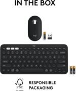 Logitech Pebble 2 Combo, Wireless Keyboard and Mouse, Quiet and Portable, Customizable, Logi Bolt, Bluetooth, Easy-Switch for Windows, macOS, iPadOS, Chrome - Black - Image 6