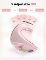 TECKNET 2.4G Ergonomic Mouse Vertical Wireless - 4800 DPI Optical Carpal Tunnel Mice Right Hand, 4800 DPI Adjustable, Quiet Clicks, 6 Buttons for Laptop, Desktop, PC, Computer - Pink - Image 4
