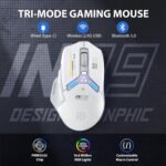 INPHIC IN9 Wireless Gaming Mouse, True Tri-Mode Bluetooth/Type-C Wired/2.4G Wireless Connection, 10000 DPl, Fully Programmable, RGB Backlit, for Laptop PC Mac - Image 3