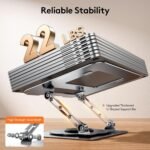TECKNET Laptop Stand for Desk, 360 Rotating Base, Ergonomic Foldable Computer Stand for Laptop Riser Height Adjustable, Compatible with MacBook Pro, All Laptops 10-17" - Silver - Image 4