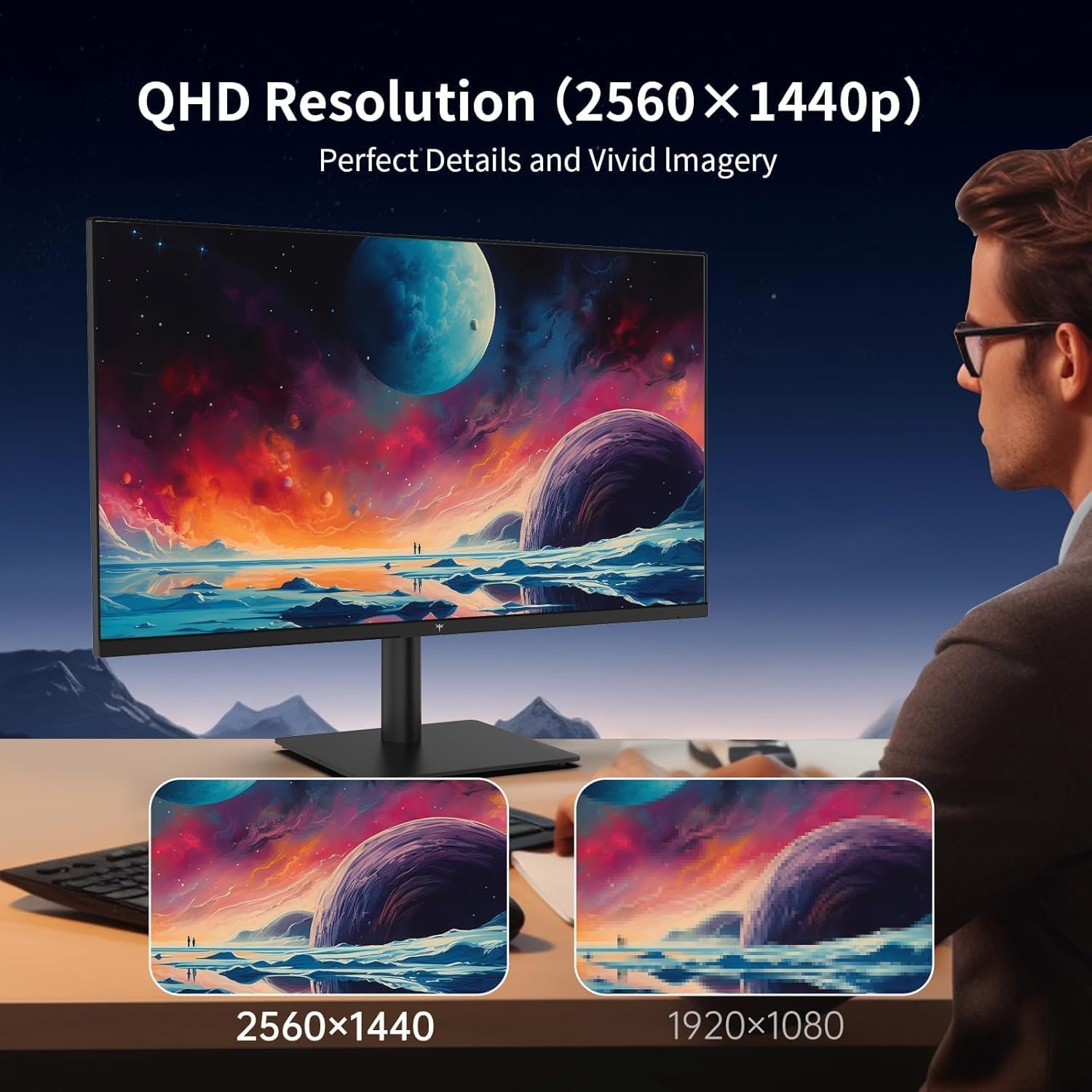 KTC 27 Inch QHD(2560 * 1440) 100Hz Computer Monitor - IPS Panel, Anti-Blue Light Screen, 100% High Color Gamut, 123% sRGB, Support FreeSync and GSync, PC Monitor for Casual Gaming and Working - Image 3