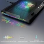 DEPGI Movable RGB Laptop Cooler with 5.5" Sliding Fan, Ergonomic Cooling Stand with 8 Light Modes for 14-17.3 Inch Gaming Laptops - Image 4