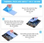 Frienda 6 Pcs Thermal Pad 100 x 100 Mm, 0.5, 1, 1.5, 2, 2.5, 3 mm Heat Resistant Conductive Silicone Thermal Pads Conductivity 6.0 W/M for Laptop Heatsink CPU Gpu LED Cooler(Blue) - Image 5