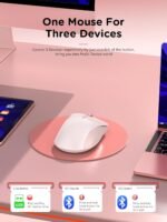 RAPIQUE Bluetooth Wireless Mouse - Dual Bluetooth & 2.4 GHz USB Receiver, Ergonomic Design, Quiet Clicks, Low Power - Multi-Device Compatibility for MacBook, Laptop, Computer, iPad Air/Pro (Pink) - Image 3