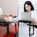 Foldable Laptop Table with Cooling Fan, LED Light, 4 x USB Ports, Mouse Pad & Storage Groove for Laptop Use in Home Office - Image 5